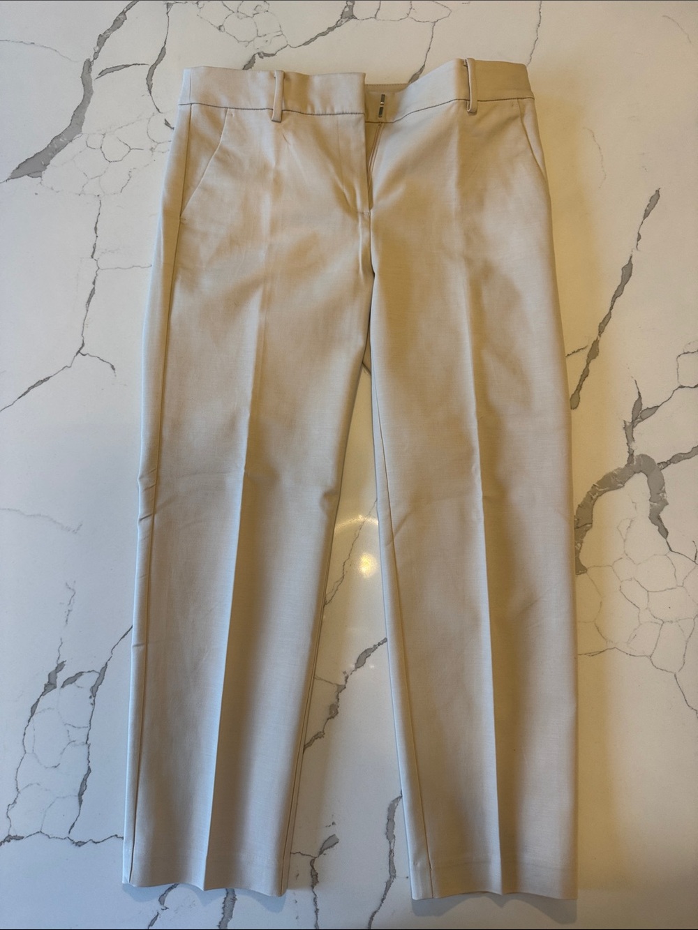 LOFT Tan Straight-Leg Pants